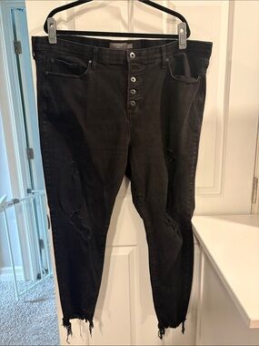 torrid Black Skinny Jeans with Distressed Hem